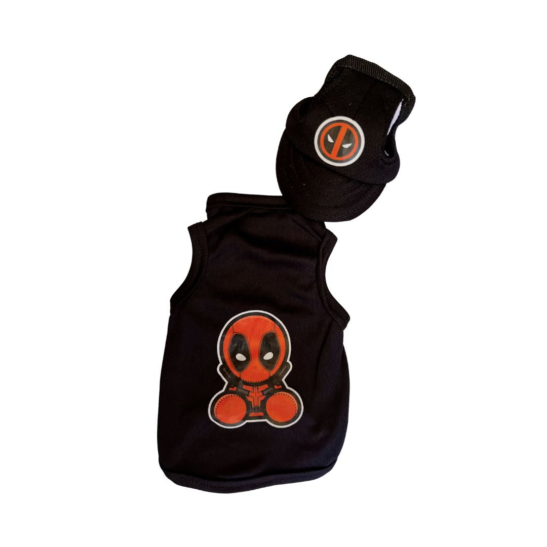 Disfraz Deadpool halloween para perros y gatos