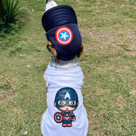 Disfraz capitan america halloween para perros y gatos