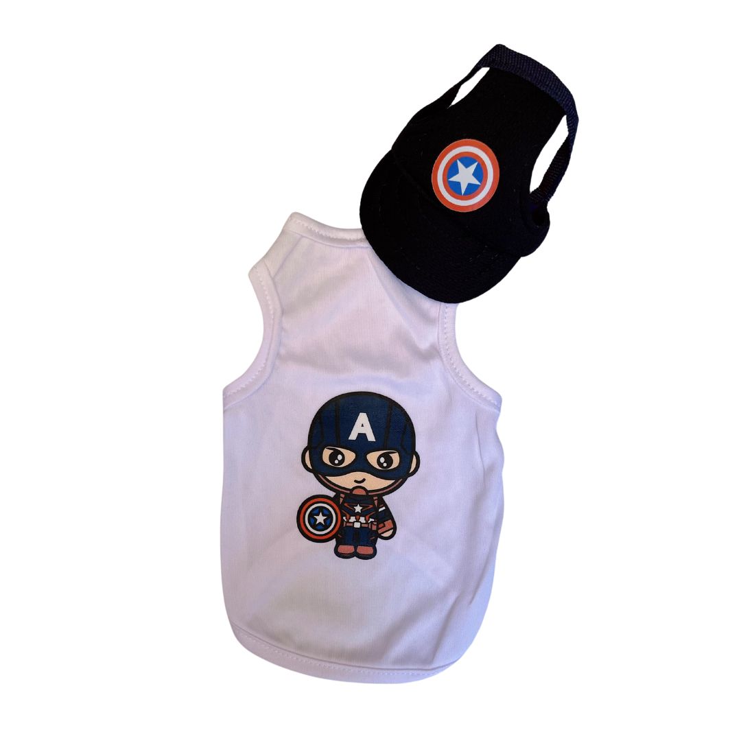 Disfraz capitan america halloween para perros y gatos