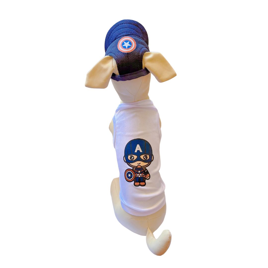 Disfraz capitan america halloween para perros y gatos